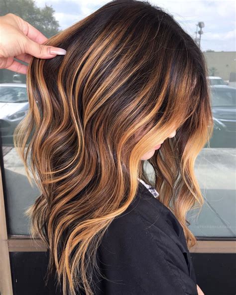 caramel highlights on brown